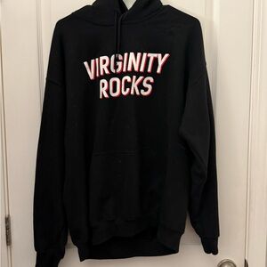 Black Graphic Hoodie with Bold Text